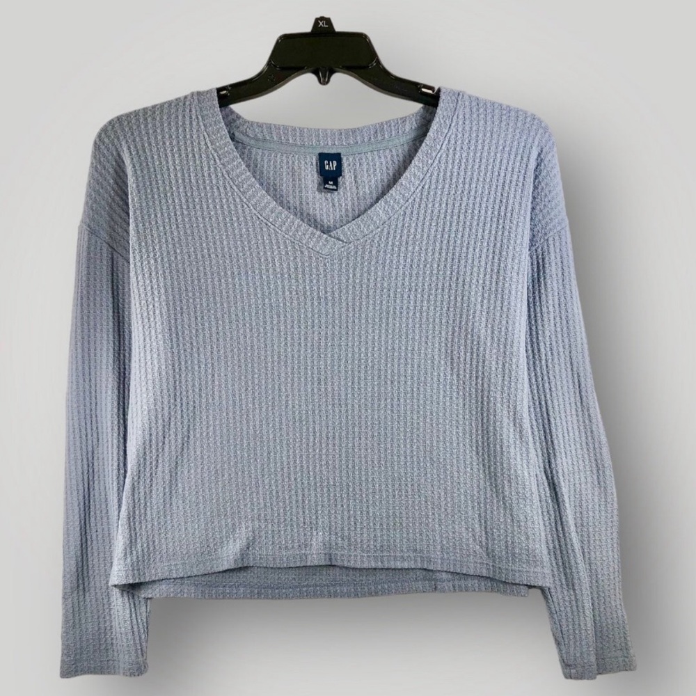 Gap Knit Pajama Top Womens Blue Waffle Size Medium!